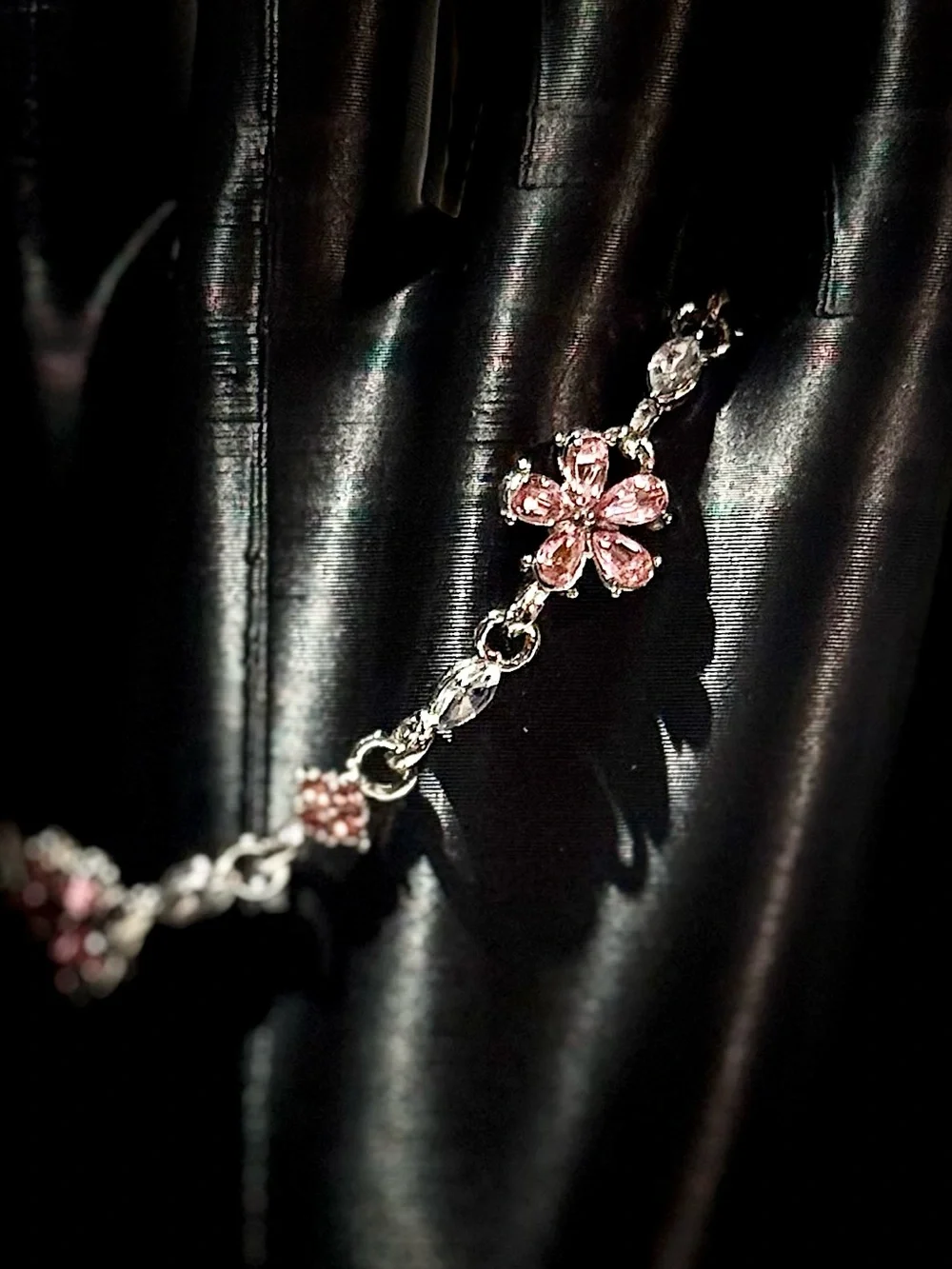 Pink Crystal Flower Choker Bracelet - Women Jewelry
